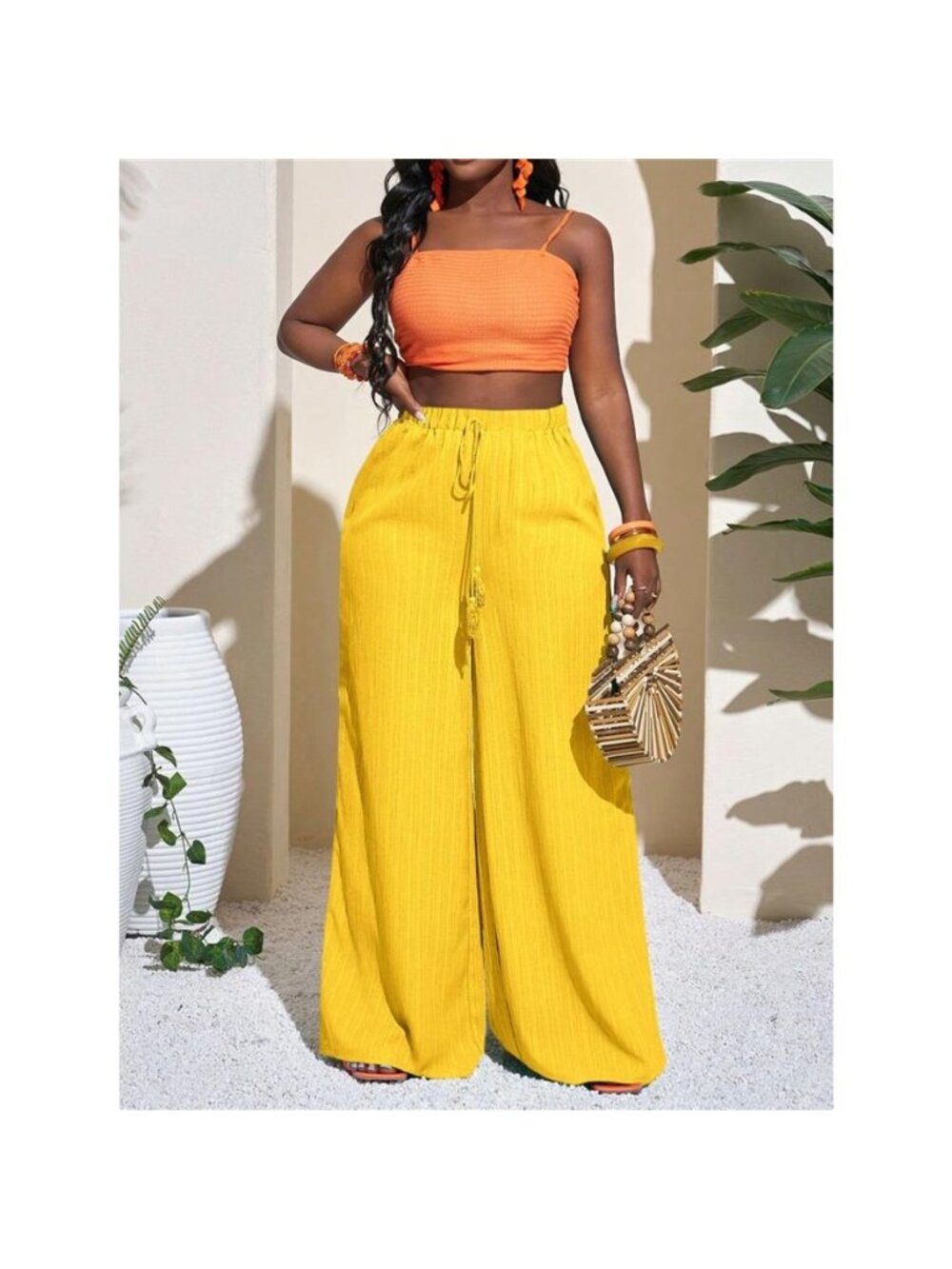 Wide-Leg Pants with Drawstring